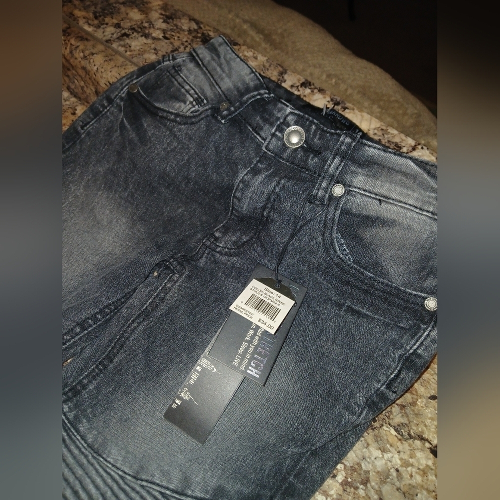 Road narrow size 14 black rinse boys jeans. Nyc. Designed and crafted .new - Picture 7 of 9
